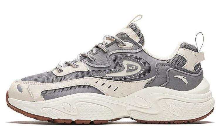Anta Cushioning Slip Resistant Abrasion Resistant Breathable Low top Casual Shoes Men's Gray