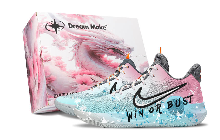 Nike Nike KD Trey 5 IX Observer Pink Box Slip Resistant Abrasion Resistant Mid top Basketball Shoes Unisex Pink Blue