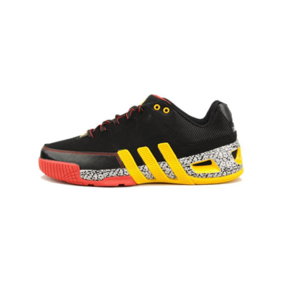 Adidas Adidas Slip Resistant Abrasion Resistant Low top Basketball Shoes Men's Black Yellow
