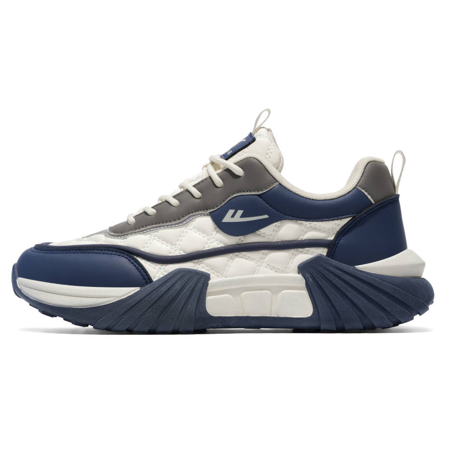 WARRIOR Chunky Sneakers Men's Low Top Beige/Dark Blue/Gray/Black/Khaki/Orange