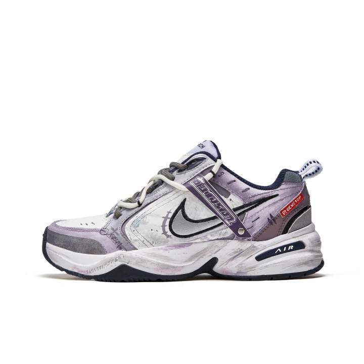 Nike Nike Air Monarch 4 Slip Resistant Slip Resistant Low top Chunky Sneakers Unisex Black White Purple