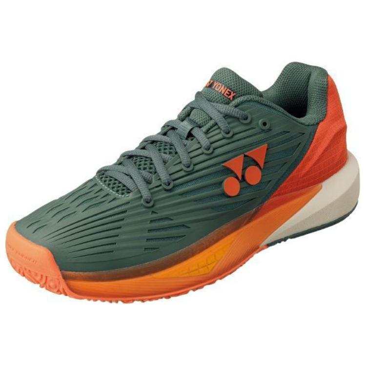 YONEX Power Cushion Slip Resistant Abrasion Resistant Low top Tennis Shoes Unisex Dark Green Orange