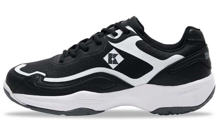 KUMPOO KUMPOO Hydrogen Cloud Textile, Synthetic Leather Slip Resistant Coverage Support Low top Badminton Shoes Unisex Black
