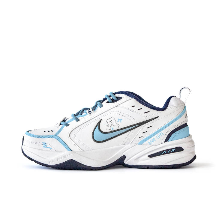 Nike Nike Air Monarch 4 Slip Resistant Abrasion Resistant Low top Chunky Sneakers Unisex White Blue