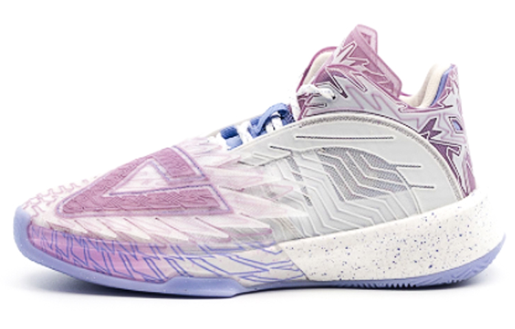 PEAK State Extremely Large Triangle 1.0 Basketball Shoes Men's Mid Top Baymax/Strawberry Purple