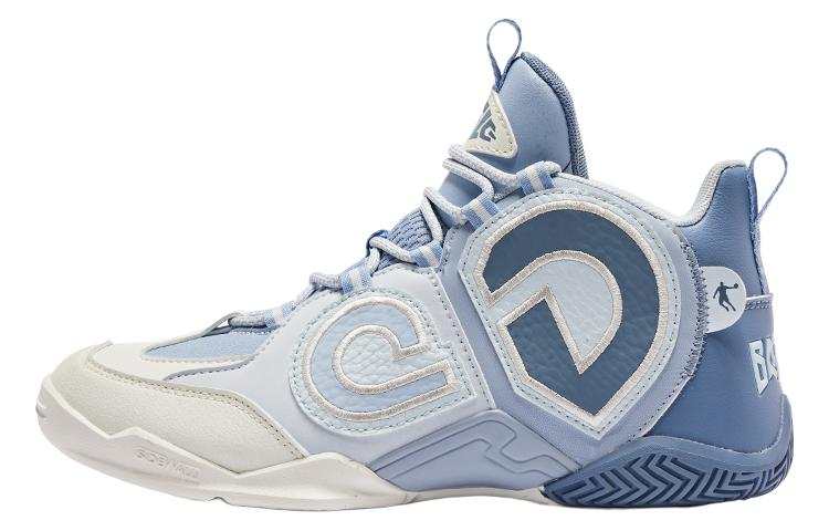QIAODAN Cushioning Slip Resistant Abrasion Resistant High top Basketball Shoes Women's White Blue