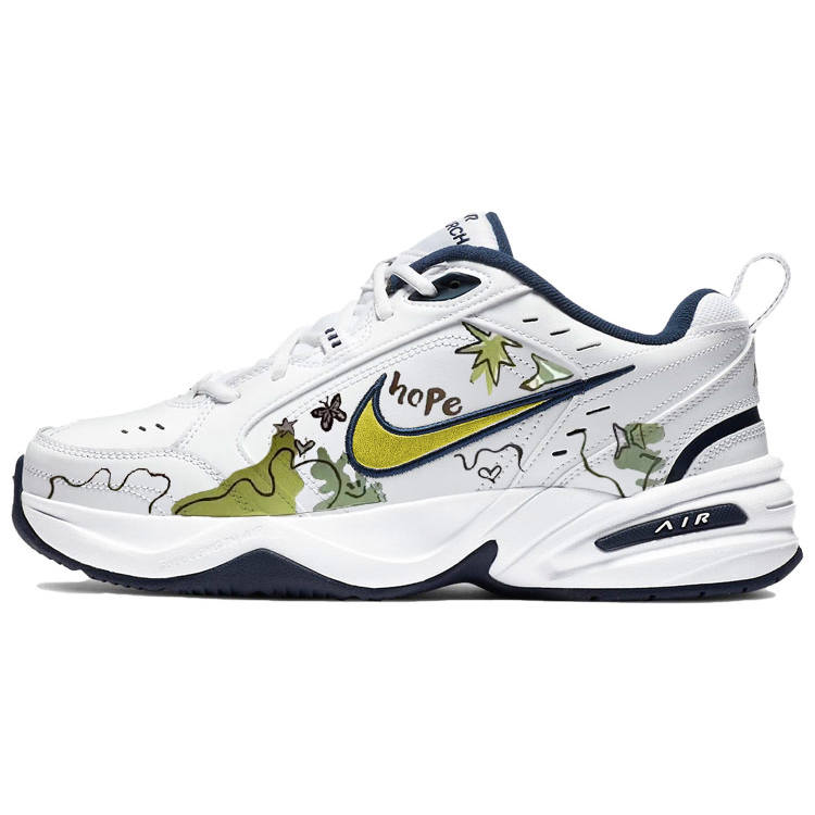 Nike Nike Air Monarch 4 Spring Charm Slip Resistant Slip Resistant Low top Chunky Sneakers Unisex White Yellow