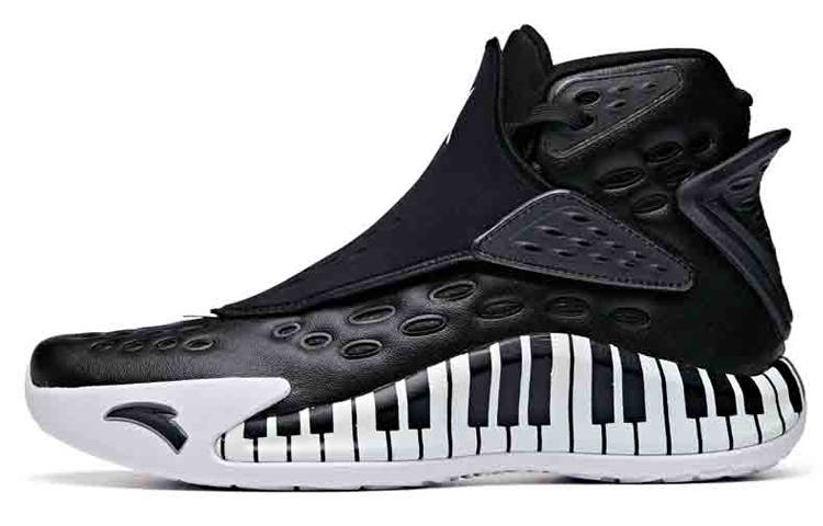 Anta KT5 'Classical Music' Cushioning Slip Resistant High top Basketball Shoes Men's Black White