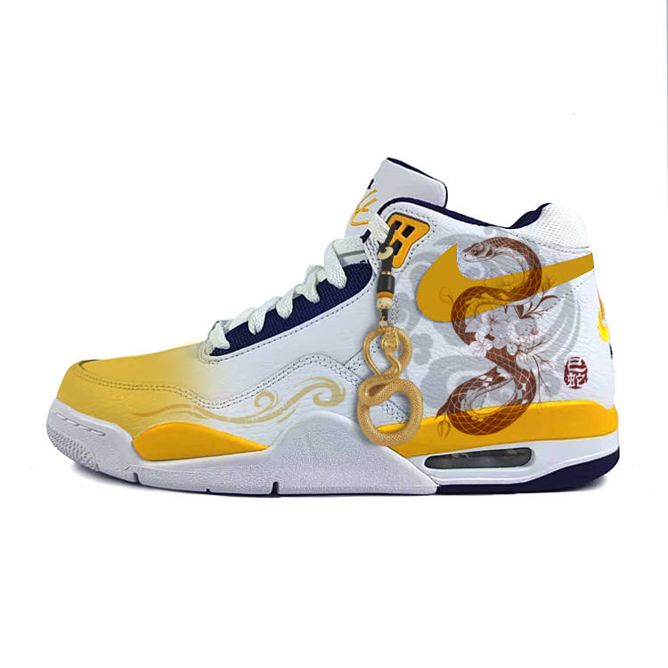 Nike Nike Flight Legacy Leather Cushioning Slip Resistant Abrasion Resistant Mid top Vintage Basketball Shoes Men's