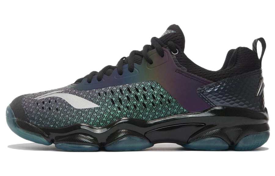 Li-Ning Li Ning Sonic Boom 1.0 Gradient Cushioning Slip Resistant Abrasion Resistant Low top Badminton Shoes Men's Black Blue