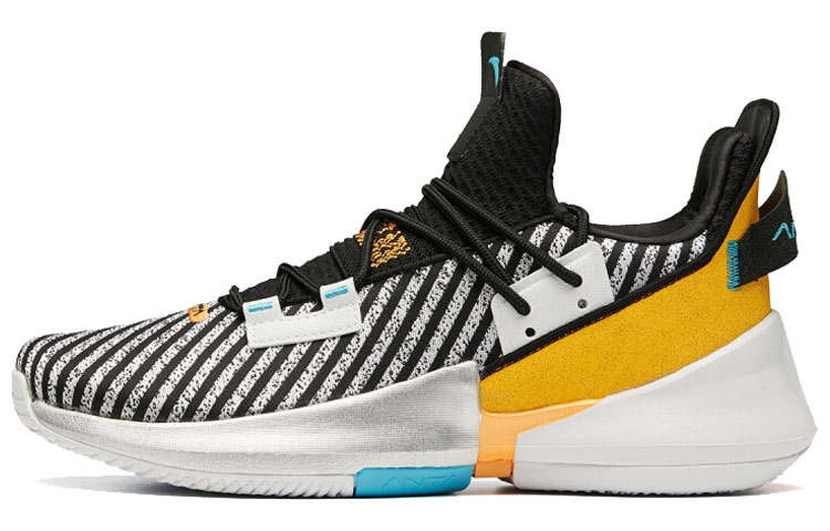 Anta Airspace 2 Low top Performance Basketball Shoes Men's Black White Gold