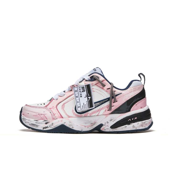 Nike Nike Air Monarch 4 ADCDAVINCI Custom, Sweetheart On The Run Slip Resistant Low top Chunky Sneakers Unisex Pink White