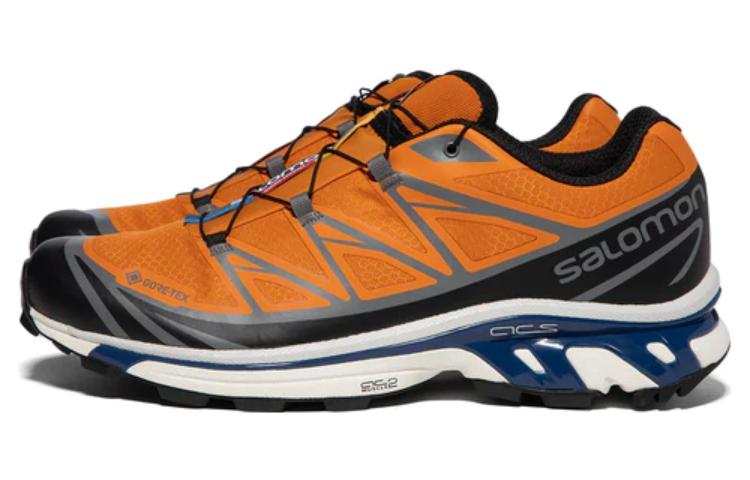 SALOMON XT 6 GTX Utility Slip Resistant Abrasion Resistant Cushioning Low top Outdoor Shoes Unisex Orange