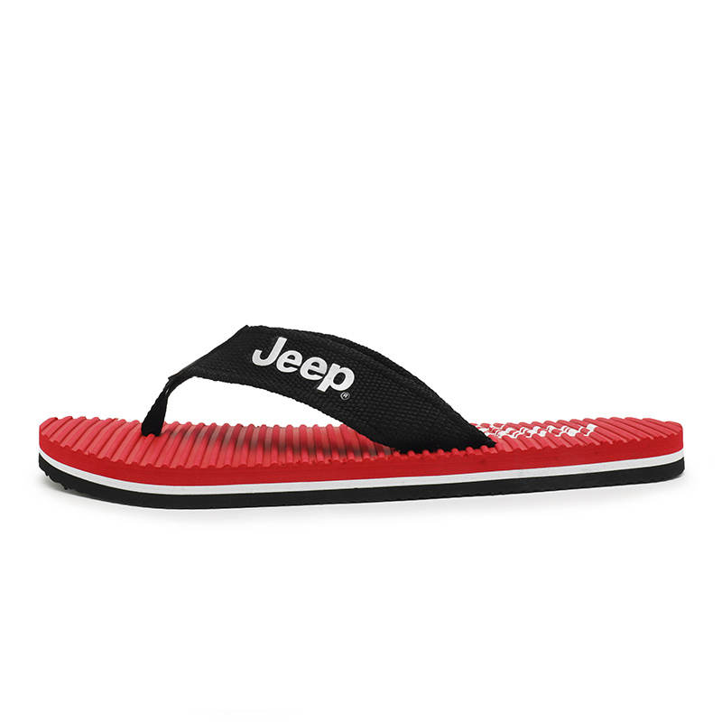Jeep Abrasion Resistant Slip Resistant Flip Flops Men's Red