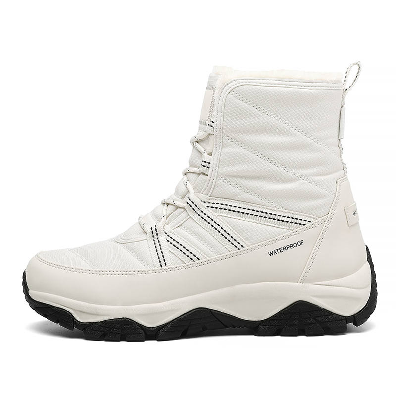 XIANG GUAN XGGO Thermal Waterproof Abrasion Resistant Slip Resistant Oxford Thickened And Fleece Lined Crew Snow Boots