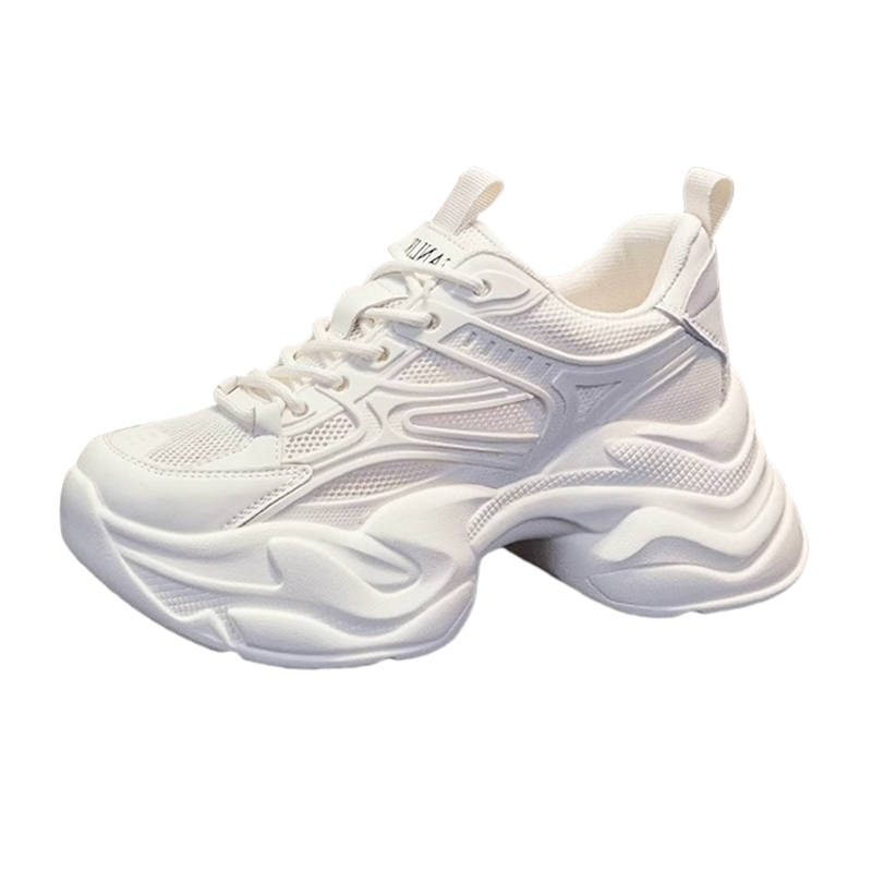 DINGGU Cushioning Breathable Low top Chunky Sneakers Women's Ecru