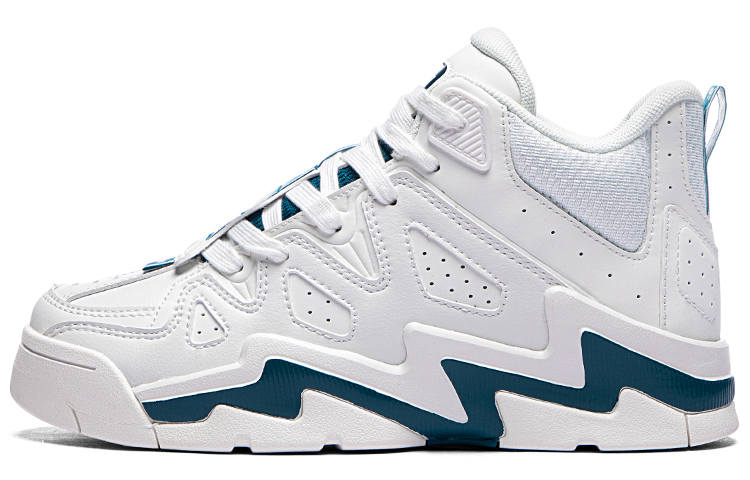 Kappa Slip Resistant Mid top Vintage Basketball Shoes Unisex White Green