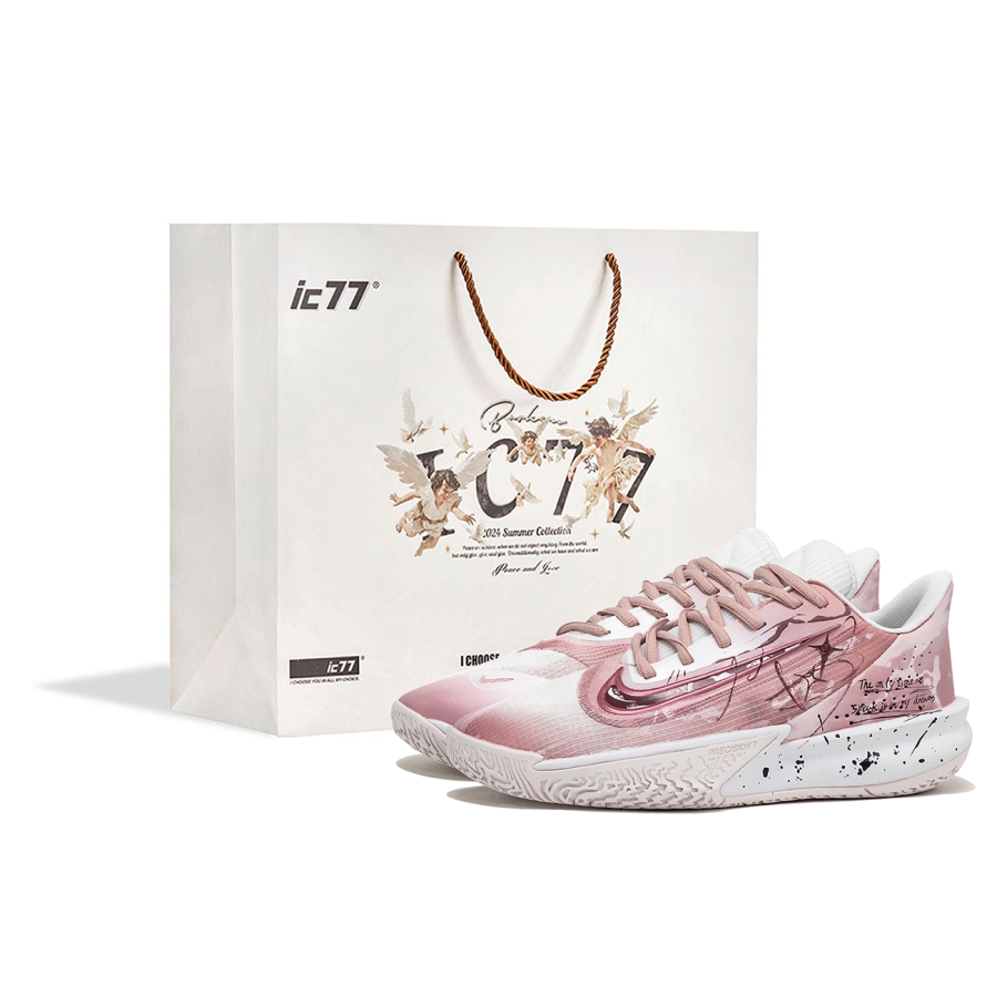 Nike Nike Precision 7 Sweet Citrus Starfield Cushioning Low top Basketball Shoes Unisex Pink White
