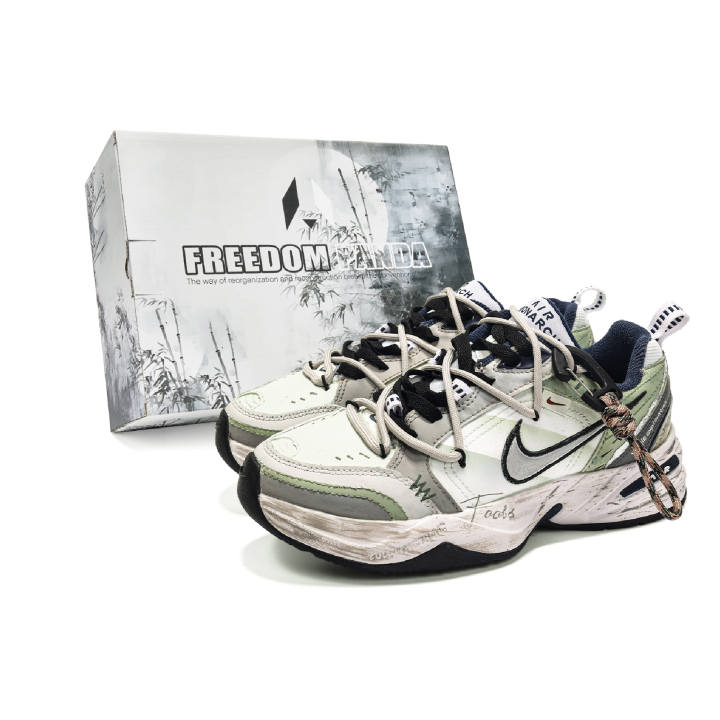Nike Nike Air Monarch 4 Abrasion Resistant Abrasion Resistant Low top Chunky Sneakers Unisex Gray Green