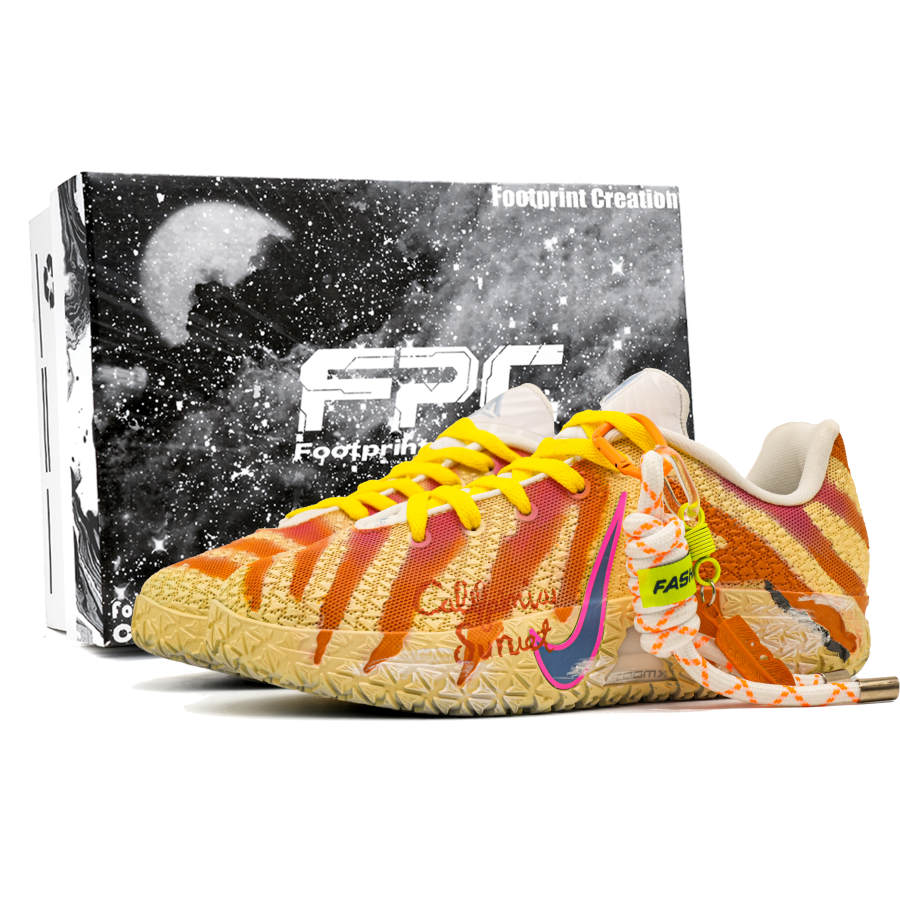 Nike Nike California Day, Footprint Innovation Fabric Cushioning Slip Resistant Abrasion Resistant Low top Basketball Shoes
