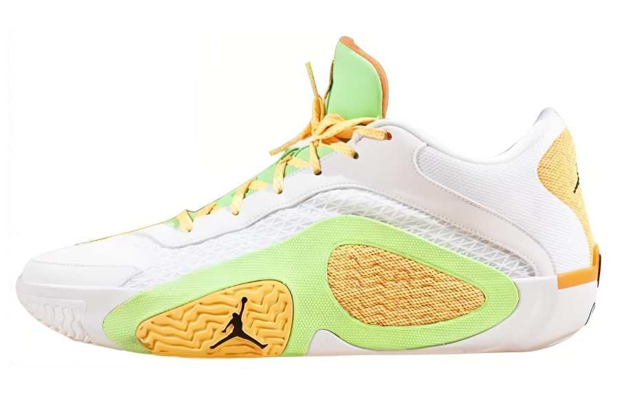 Jordan Jordan Tatum 2 'Taco Jay' Cushioning, Wear Resistant Low top Basketball Shoes Men's White Green Yellow