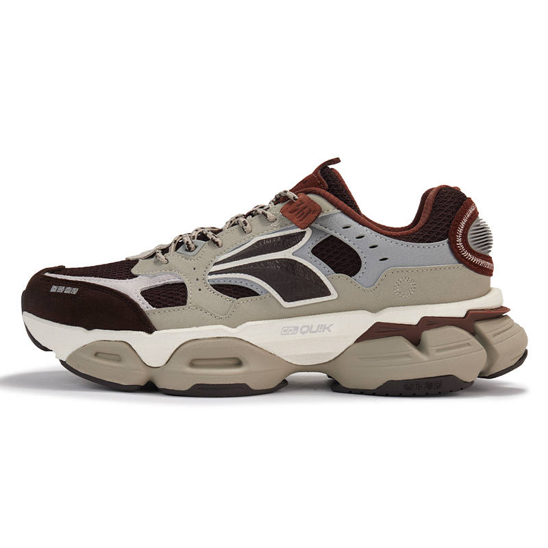 361° Cushioning Abrasion Resistant Cushioning, Wear Resistant Low top Chunky Sneakers Men's Beige Gray