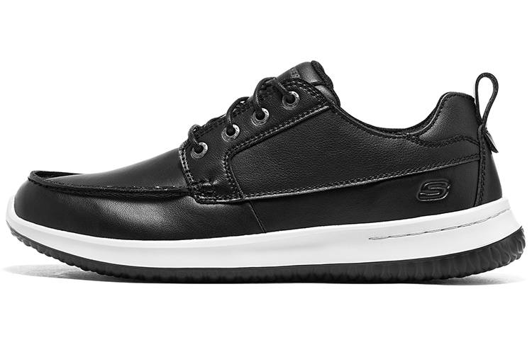 Skechers Delson 1.0 Cow Split Leather Men's Casual Shoes Men's Black