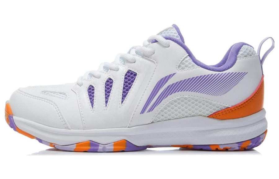 Li-Ning Li Ning Ace Fabric Slip Resistant Abrasion Resistant Low top Badminton Shoes Women's White Purple