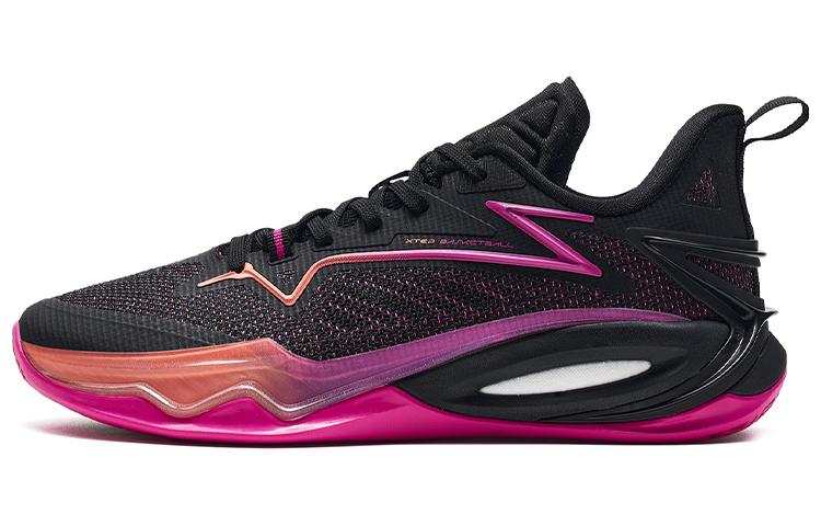 XTEP Light Attack 2 Cushioning Abrasion Resistant Rebound Low top Basketball Shoes Men's Black Purple