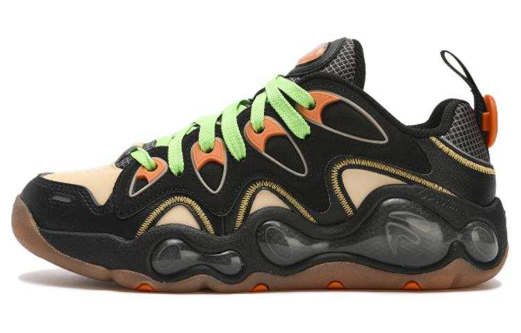 FILA FUSION VERTICAL Crack Shoes Abrasion Resistant Breathable Low top Vintage Basketball Shoes Women's Black Yellow