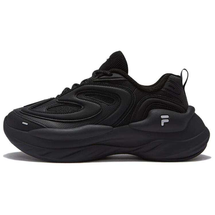 FILA FUSION BUZZARD Meteorite Shoes Abrasion Resistant Height Increasing Low top Chunky Sneakers Women's Black