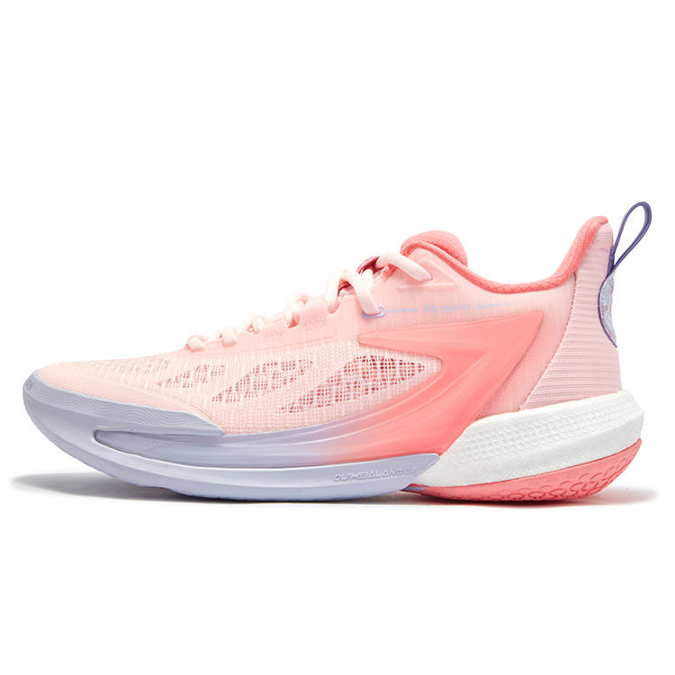 361° Mesh, Synthetic Leather Slip Resistant Abrasion Resistant High top Basketball Shoes Men's Heart Pink