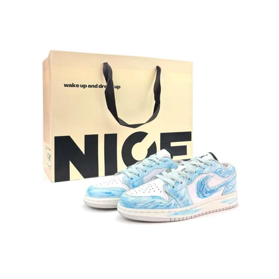 Jordan Jordan Air Jordan 1 Chasing Wave Cloud Comfort Abrasion Resistant Breathable Abrasion Resistant Breathable Low top