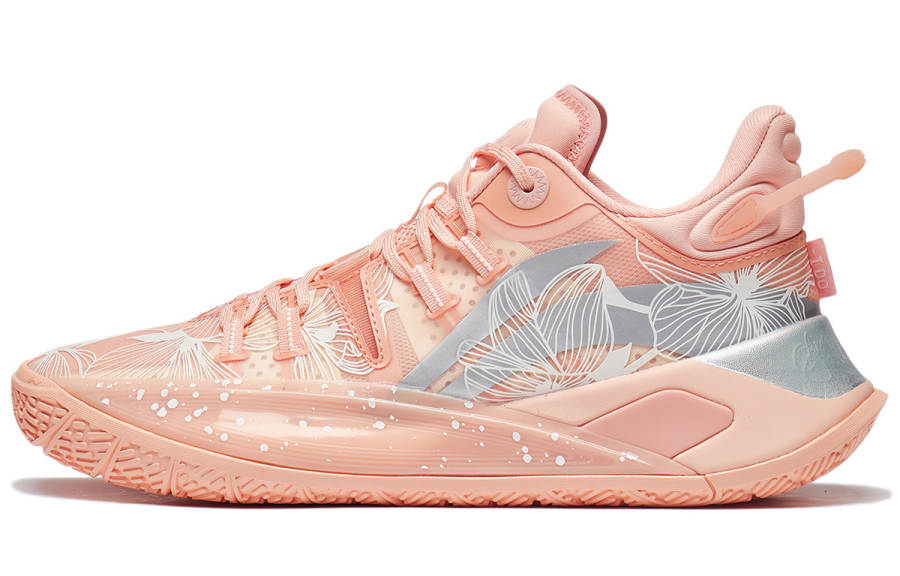 Li-Ning Li Ning CJ 2 Fabric Cushioning Slip Resistant Abrasion Resistant Low top Basketball Shoes Men's Sweet Peach Orange