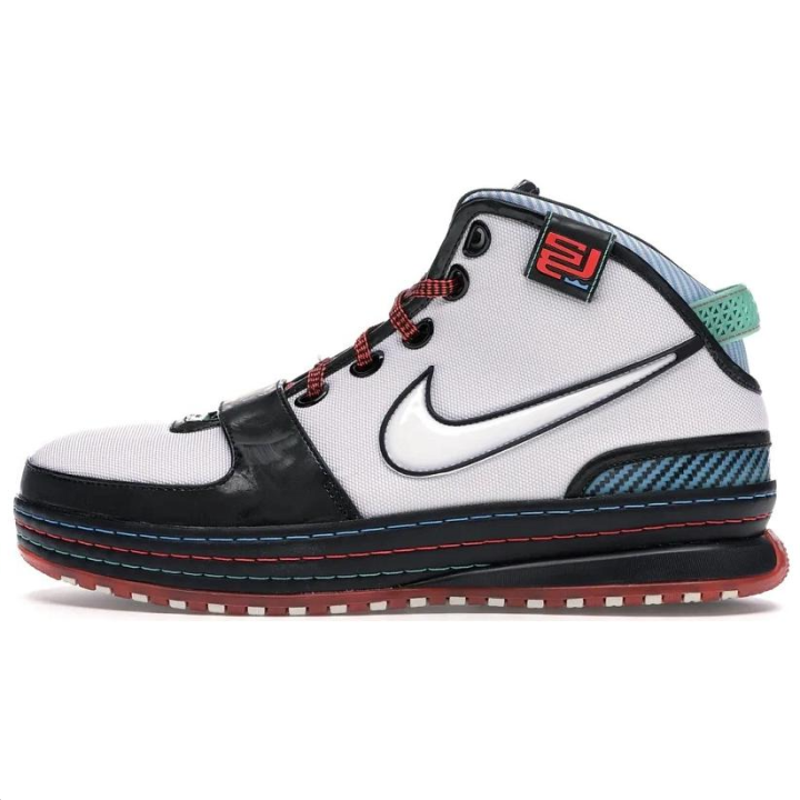 Nike Nike Lebron 6 Comfortable Slip Resistant Mid top Basketball Shoes Men's White Black