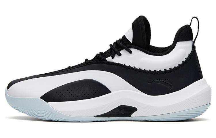 Anta KT Team Cushioning Slip Resistant Abrasion Resistant Low top Basketball Shoes Men's Black White
