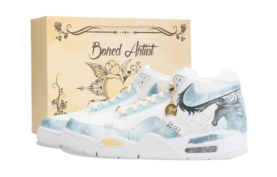 Nike Nike Flight Legacy Jiangjin Moon CNY Horse Year Box Abrasion Resistant Mid top Vintage Basketball Shoes Unisex
