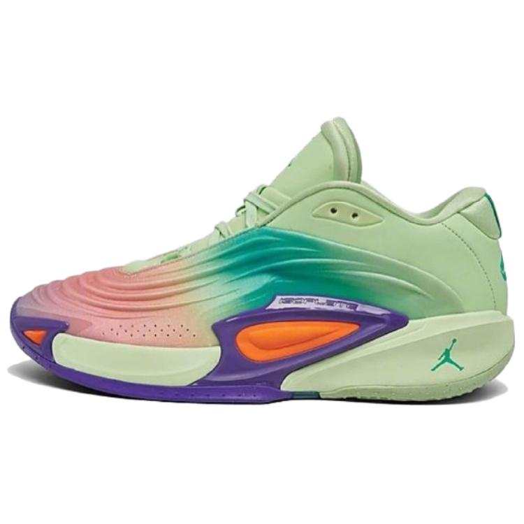 Jordan Jordan Luka 3 Slip Resistant Abrasion Resistant Low top Basketball Shoes Men's Green Cyan Purple