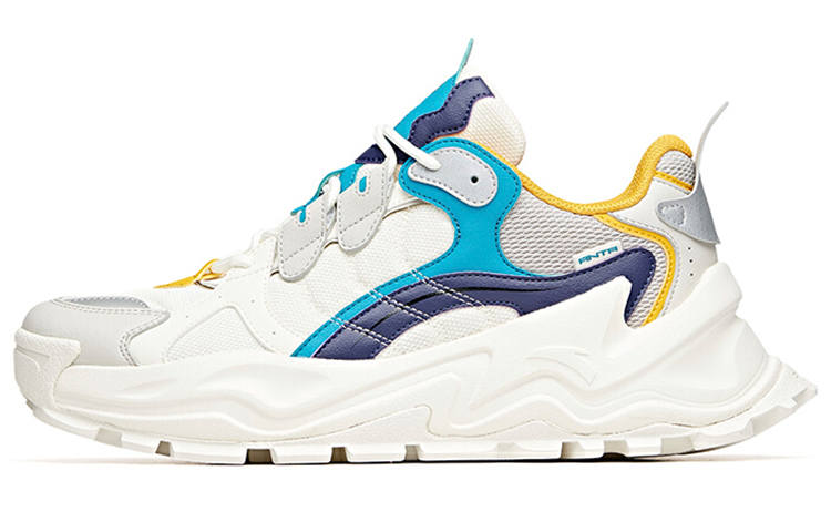 Anta Lifestyle Collection Fiery Flame Cushioning Low top Chunky Sneakers Men's White Gray Blue