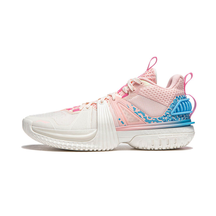 Li-Ning Li Ning Storm 2024 Cushioning Breathable Lightweight Rebound Low top Basketball Shoes Men's White Pink