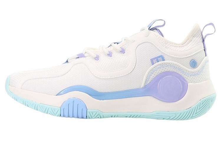 361° Ag Volley Cushioning Slip Resistant Abrasion Resistant Low top Basketball Shoes Men's White Cyan