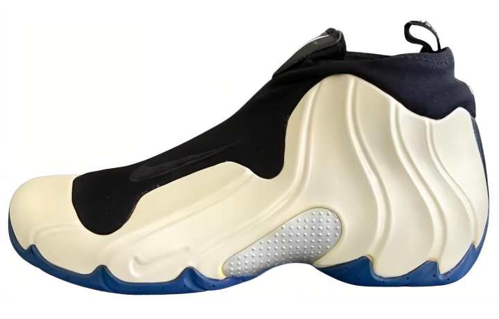 Nike Nike Air Flightposite Slip Resistant Abrasion Resistant Mid top Basketball Shoes Men's Beige Black Blue