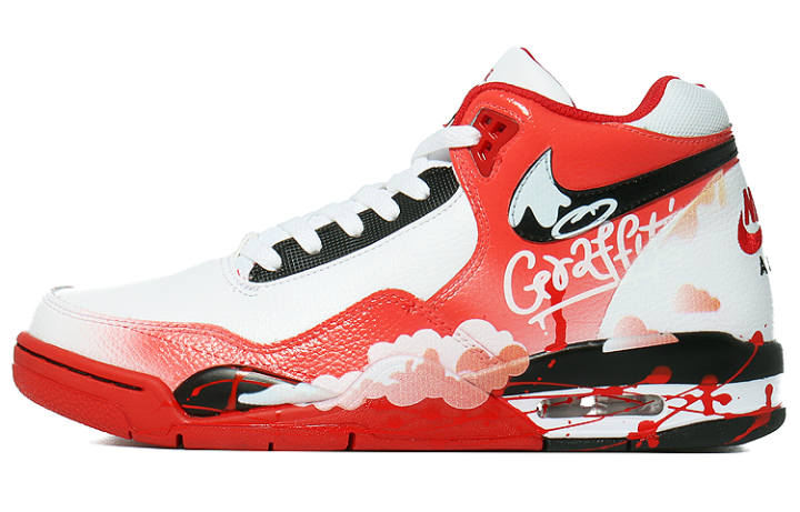 Nike Nike Flight Legacy Mid top Vintage Basketball Shoes Unisex Red White