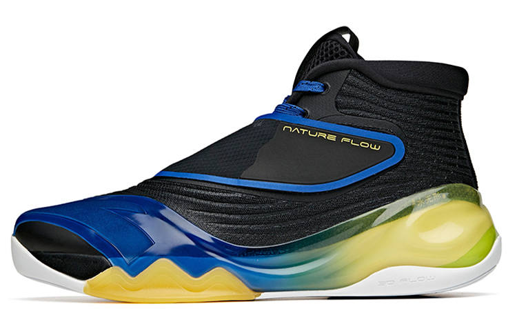 Anta KT6 Thompson 'Away' Trendy Slip Resistant Abrasion Resistant High top Basketball Shoes Men's Black Yellow Blue