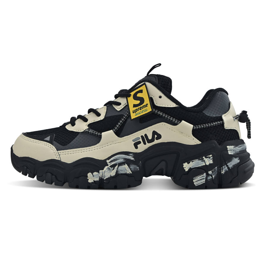 FILA Fluid Abrasion Resistant Low top Chunky Sneakers Unisex Beige White Black