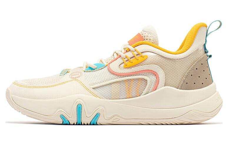 361° LAVA Cushioning Slip Resistant Abrasion Resistant Low top Basketball Shoes Men's Beige Yellow