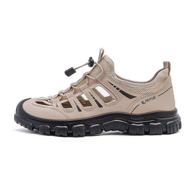 FEIYUE Breathable, Abrasion-Resistant, Lightweight River Trekking Shoes Men's Khaki