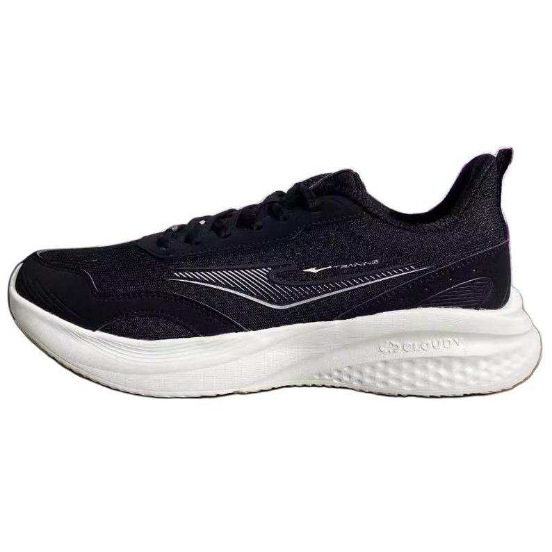 Erke Cushioning Abrasion Resistant Low top Training Shoes Men's Black Silver
