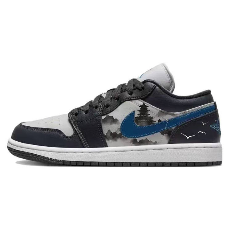 Jordan Jordan Air Jordan 1 Ink, Pagoda Of A Thousand Peaks Cushioning Slip Resistant Cushioning Slip Resistant Low top
