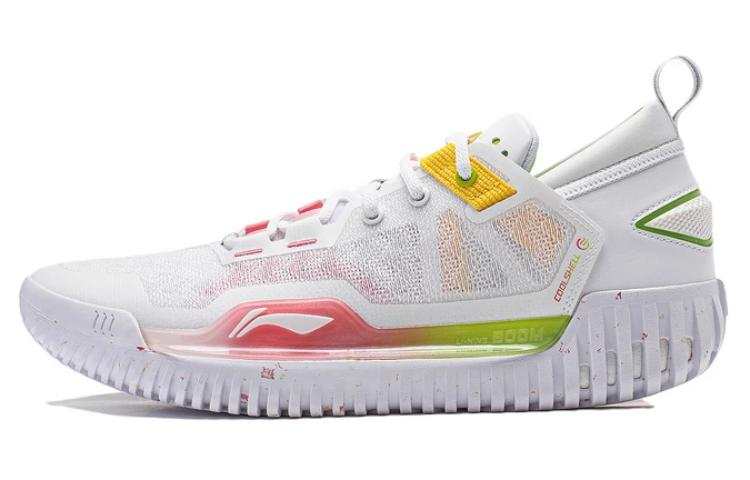 Li-Ning Li Ning BadFive 3 Low Cushioning Abrasion Resistant Lightweight Low top Basketball Shoes Unisex White Red Yellow